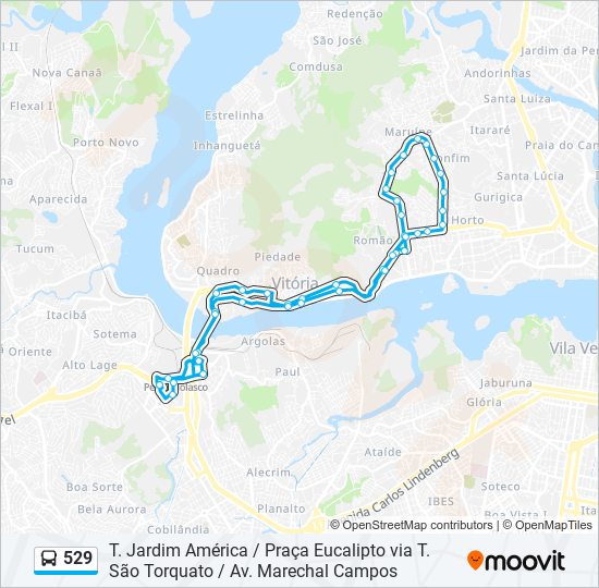 Mapa de 529 de autobús