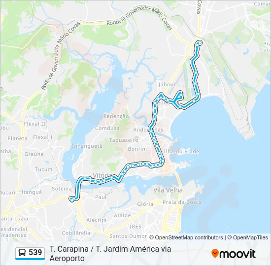 539 Bus Line Map