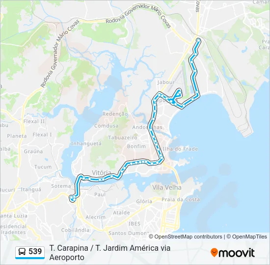 539 Bus Line Map