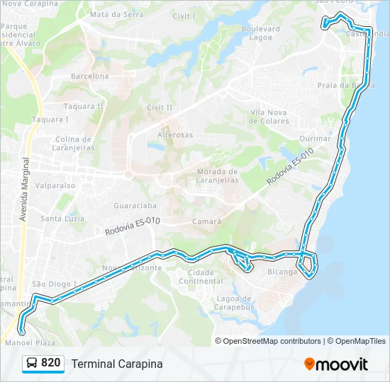 820 Bus Line Map