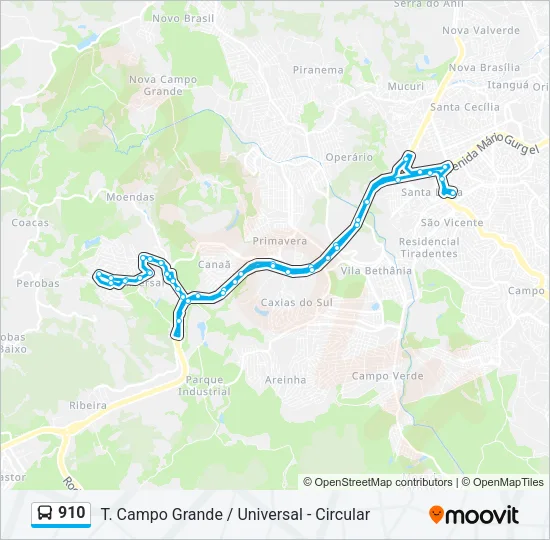 910 Bus Line Map