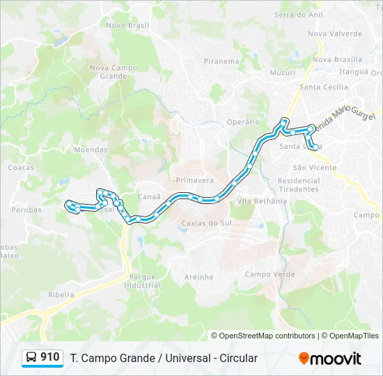 910 Bus Line Map