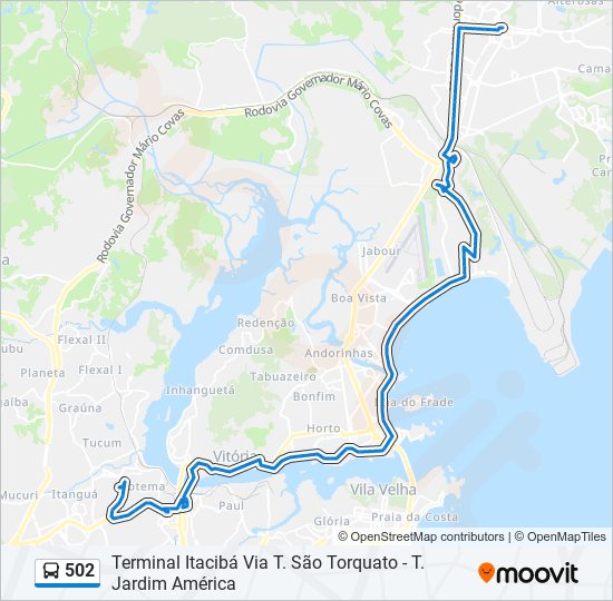 502 Route Schedules, Stops & Maps Terminal Itacibá Via T. São