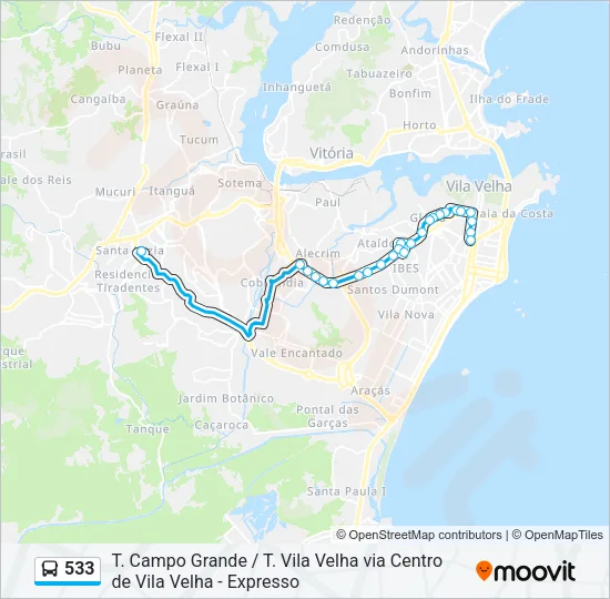 533 Bus Line Map
