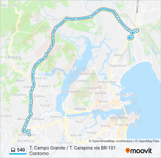 540 Bus Line Map