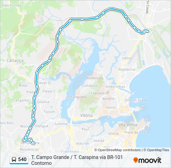 540 Bus Line Map