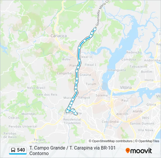 540 Bus Line Map