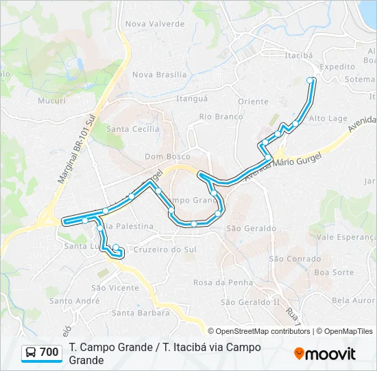 700 Bus Line Map