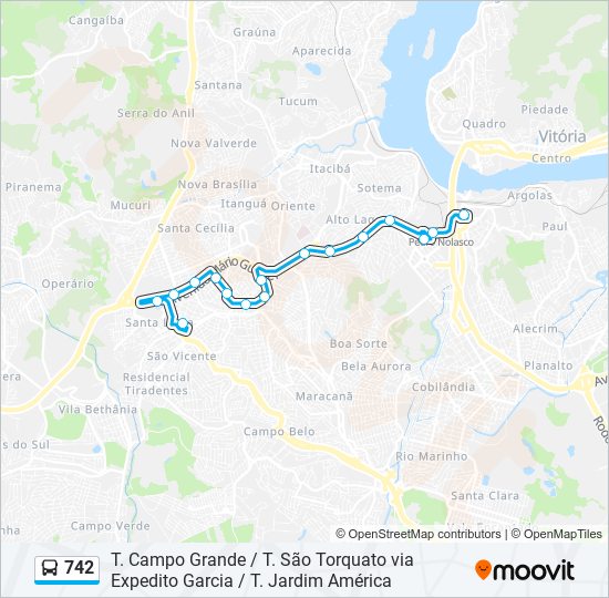 742 bus Line Map