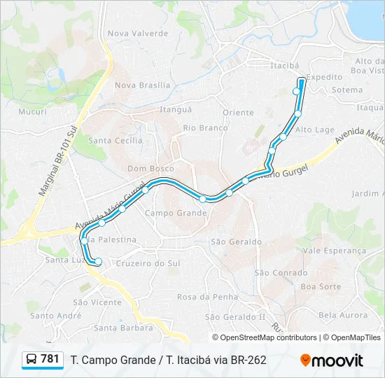 781 Bus Line Map
