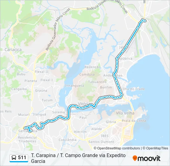 511 Bus Line Map