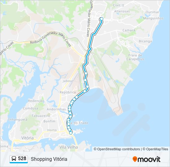 Mapa de 528 de autobús