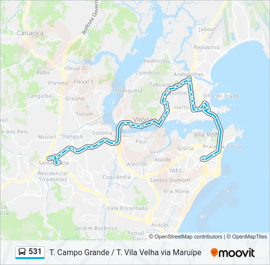 531 Bus Line Map