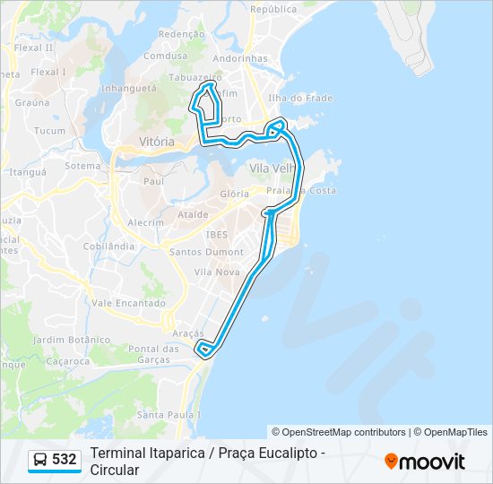 Mapa da linha 532 de ônibus