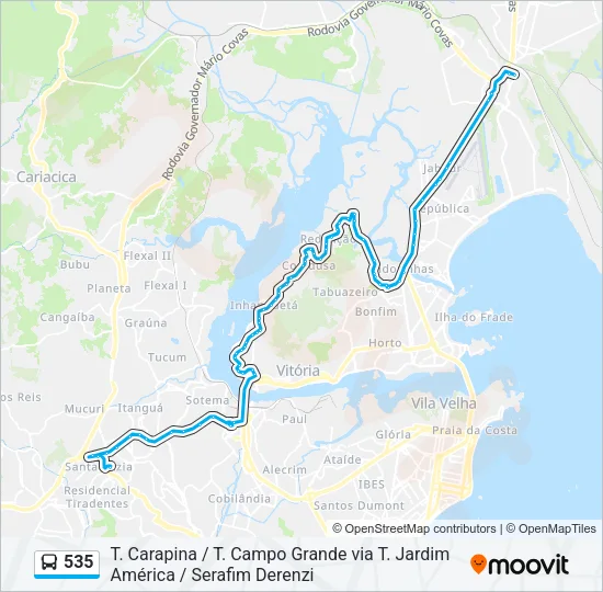 535 Bus Line Map