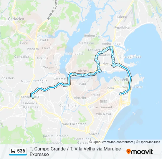 536 Bus Line Map