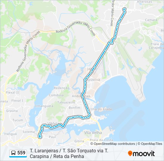 Mapa de 559 de autobús