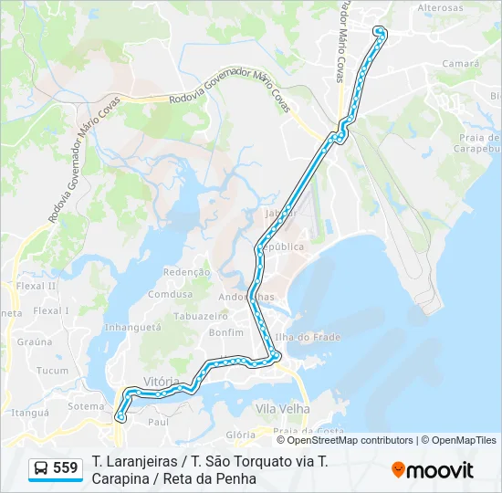 559 Bus Line Map
