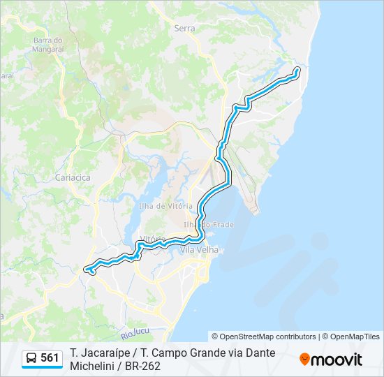 Mapa de 561 de autobús