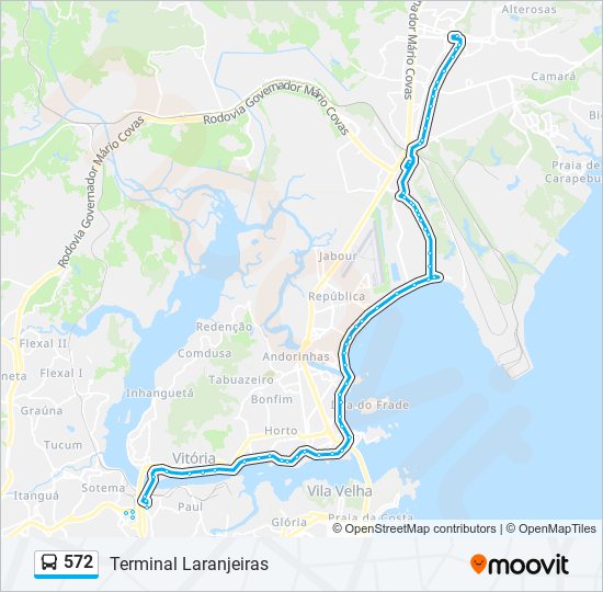 Mapa de 572 de autobús