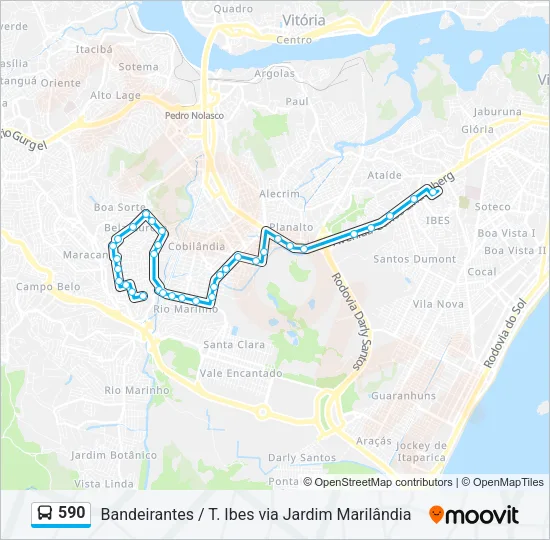 590 Bus Line Map