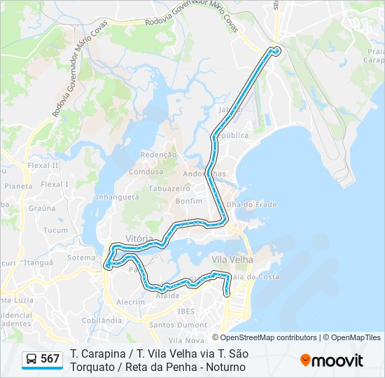 Mapa de 567 de autobús