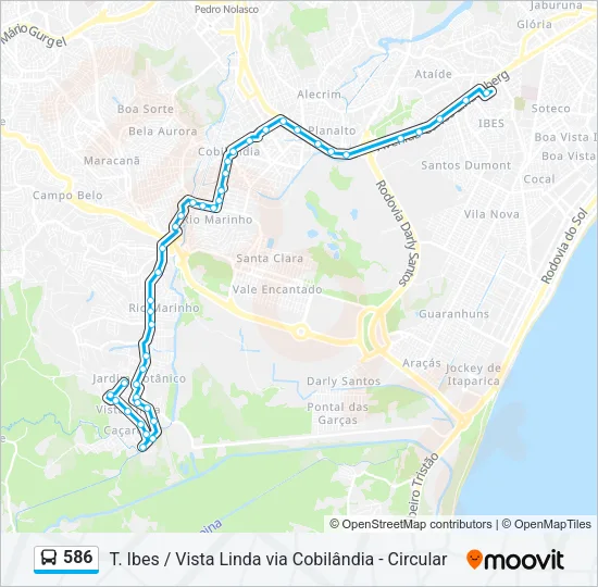 586 Bus Line Map