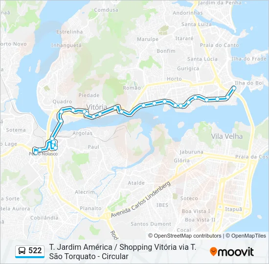 522 Bus Line Map