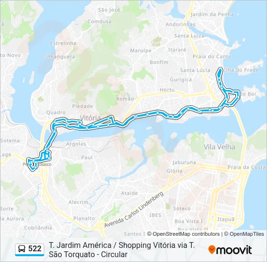 522 Bus Line Map
