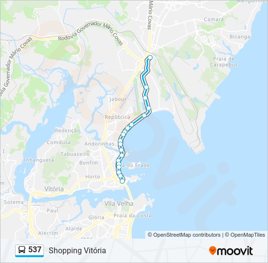 Mapa de 537 de autobús