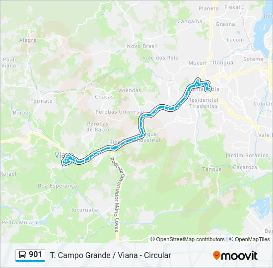 901 Bus Line Map