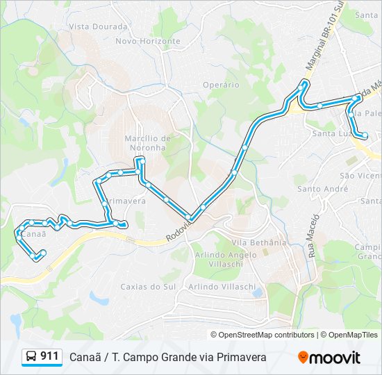 911 bus Line Map