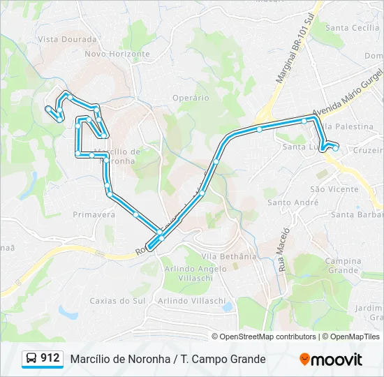 912 Bus Line Map