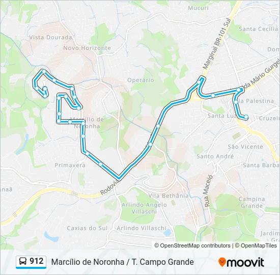 912 Bus Line Map