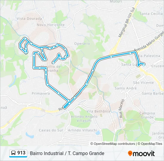 913 Bus Line Map