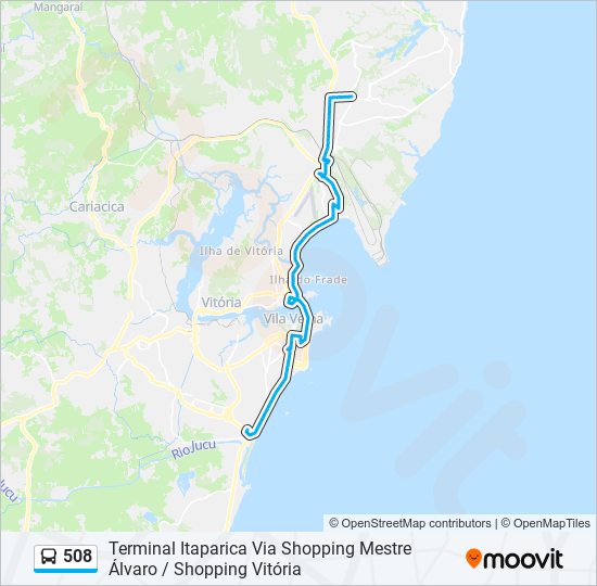 Mapa de 508 de autobús