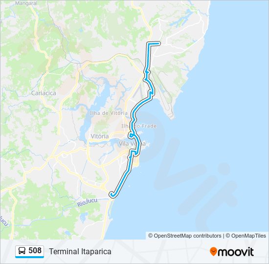 Mapa de 508 de autobús