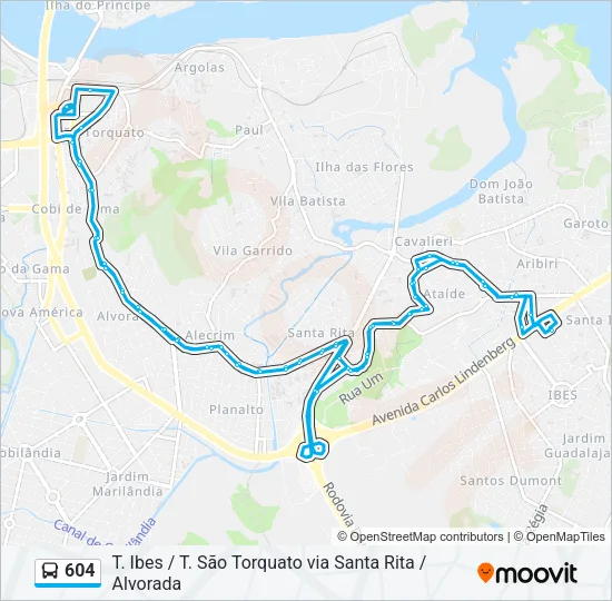 604 Bus Line Map