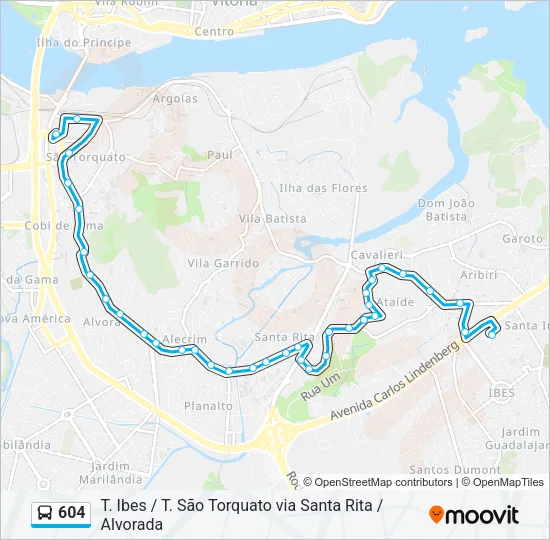 604 Bus Line Map