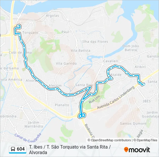 604 Bus Line Map