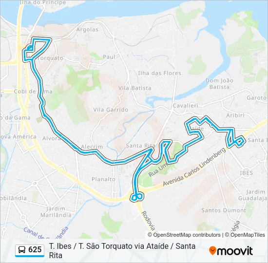 625 Bus Line Map