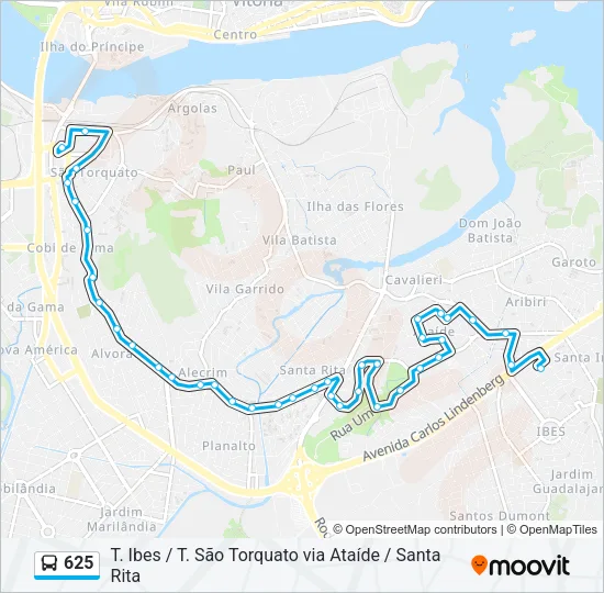 625 Bus Line Map