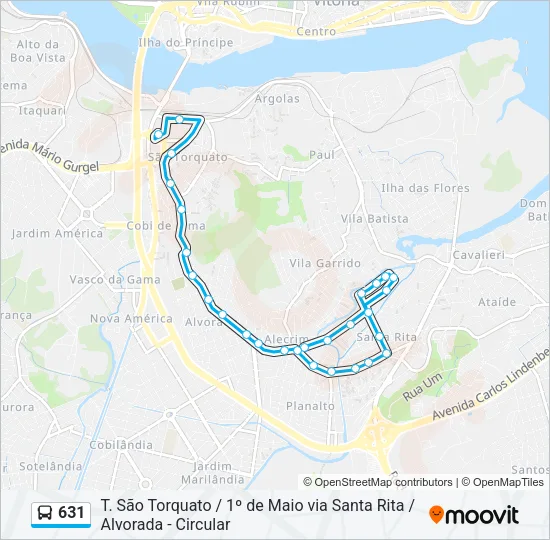 631 Bus Line Map