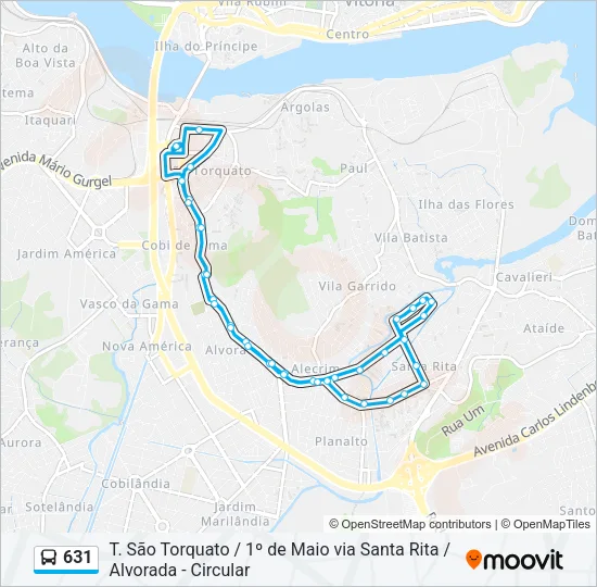631 Bus Line Map