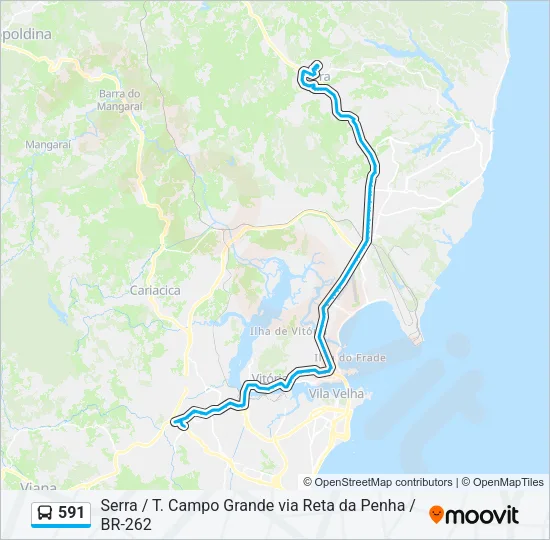 591 Bus Line Map