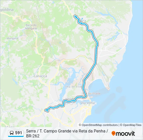 591 Bus Line Map