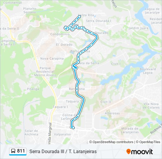 Mapa de 811 de autobús