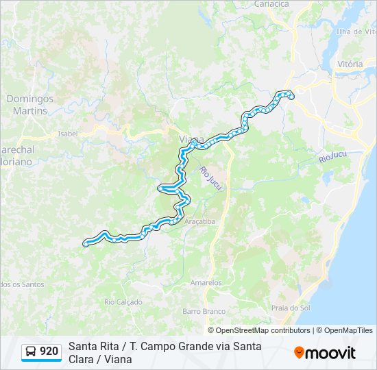 Mapa de 920 de autobús