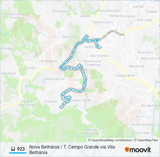 923 Bus Line Map
