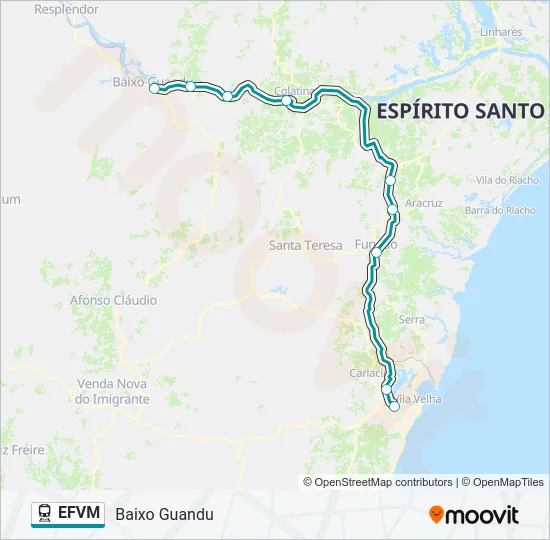 EFVM Train Line Map